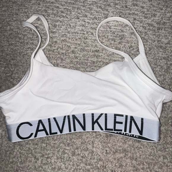 Calvin Klein White Bralette with Logo Band XS - Picture 1 of 3